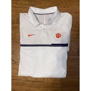 Clemson Tigers Nike Shirt Mens Large Dri Fit Polo NCAA Football Coaches Shirt
